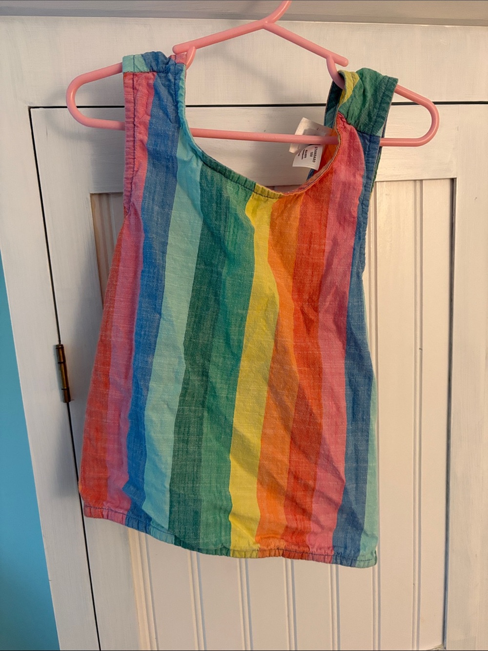Hanna Andersson Girls Multicolor Rainbow Stripe Tank Top size 5.